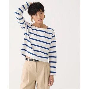 NWT J.Crew Cropped Boatneck T-Shirt in Stripe